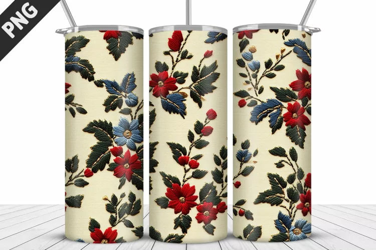 3D Daisy Flowers 20oz Tumbler Wrap | Sublimation Design