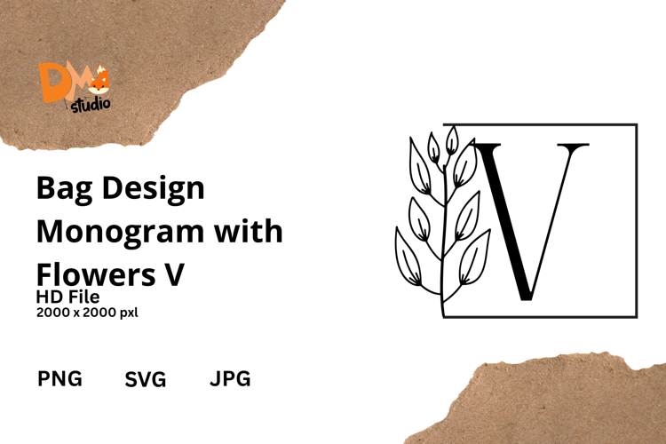 Bag Design Monogram with Flowers