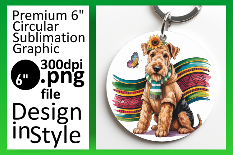 Cute Circle Design Sublimation PNG , Cute Dog