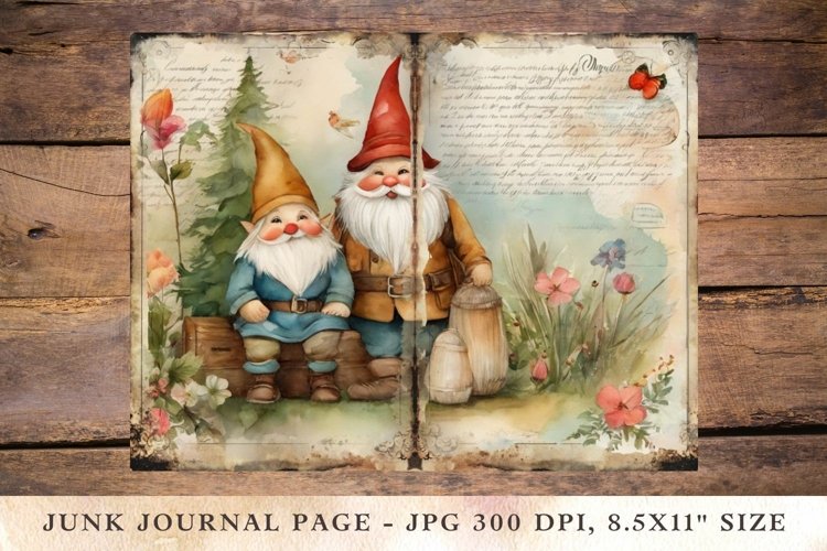 Printable Junk Journal Pages gnome 3 example image 1