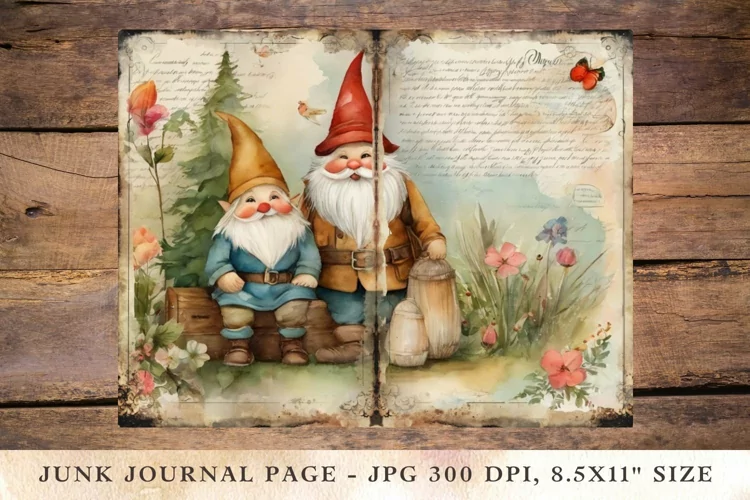 Printable Junk Journal Pages gnome 3