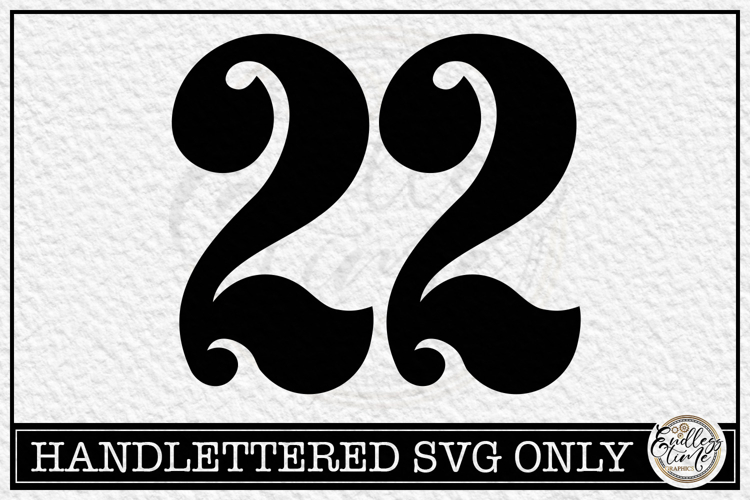 Vintage Number 22 SVG | Antique Postal Cancellation Number