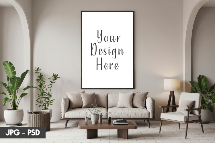 Living Room Frame Mockup PSD