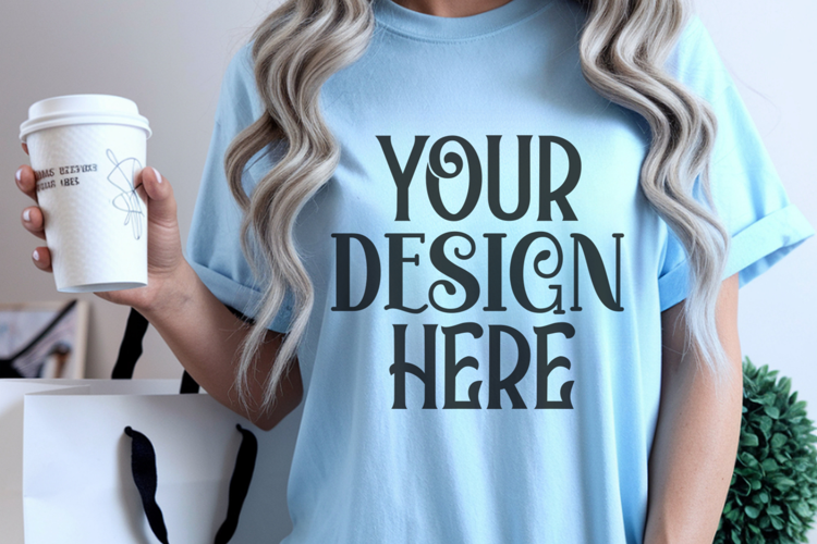 Chambray Comfort Colors 1717 Christmas Mockup, CC 1717