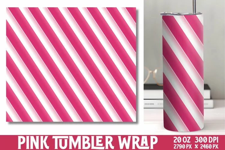 Pink Digital Paper Tumbler Wrap