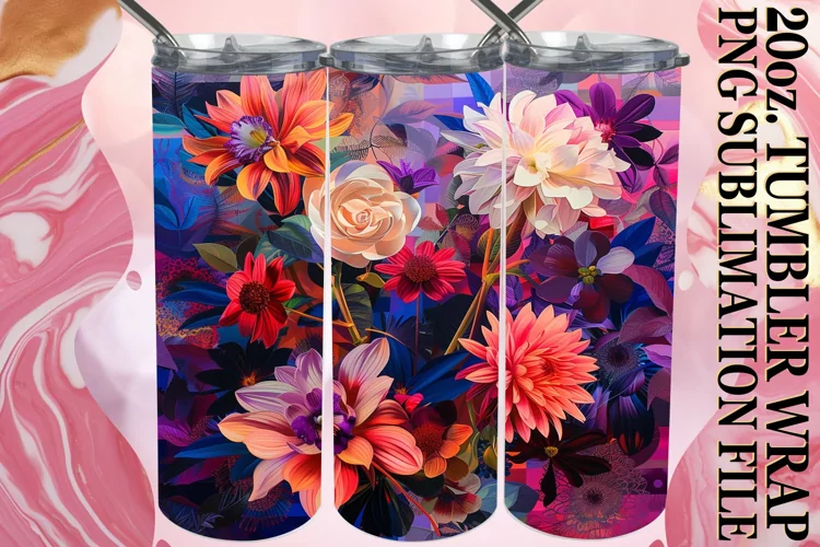 Whimsical Spring Blossom Tumbler Wrap 20oz