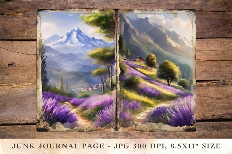 Printable Junk Journal Pages Lavender 7 example image 1