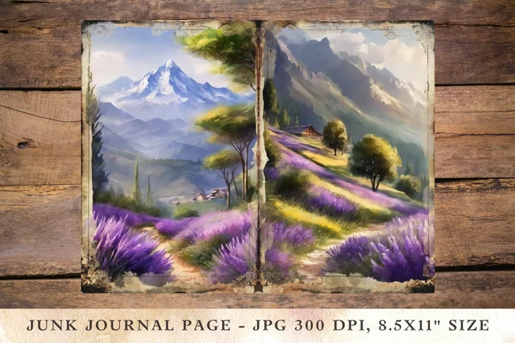 Printable Junk Journal Pages Lavender 7