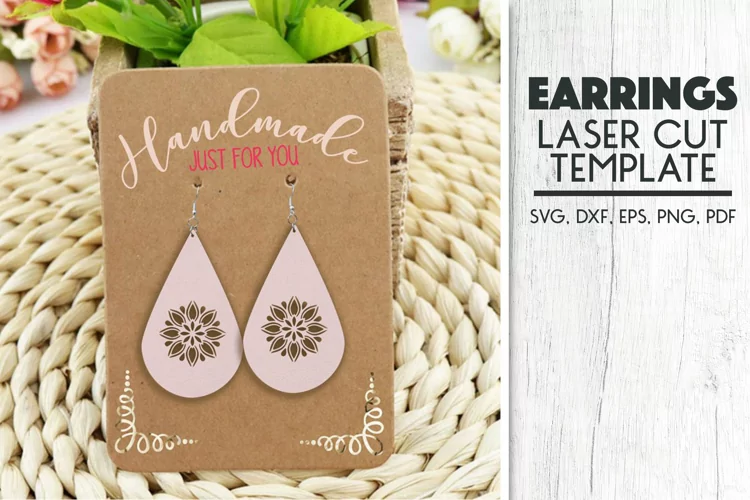 Faux Leather Jewelry Earring Pendant Template Laser Cut File