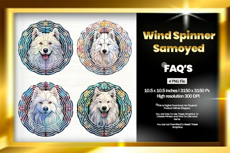 Samoyed Wind Spinner Sublimation - 04 Variation
