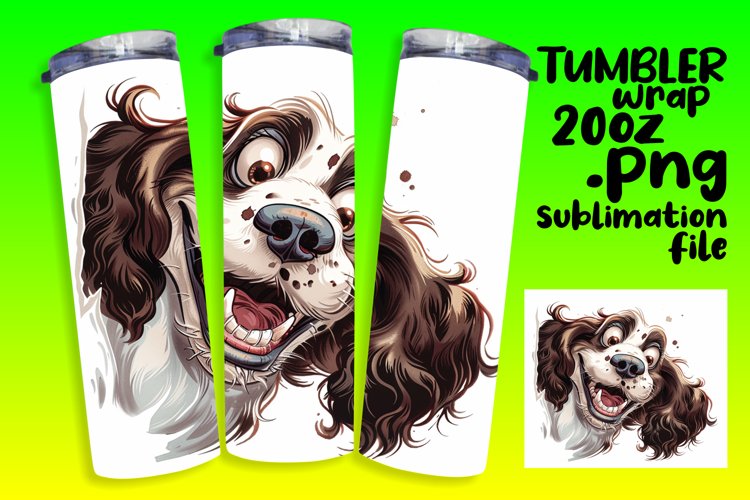 Playful Watercolor Dog Sublimation Tumbler - 20oz