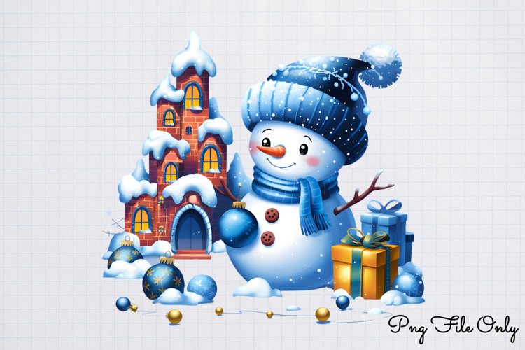 Christmas Snowman Clipart Image 14