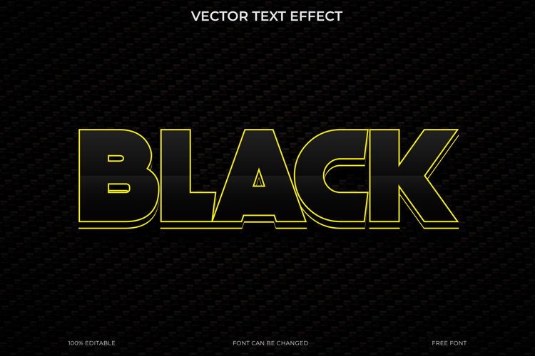 Black Text Effect 3D Vector EPS Editable File