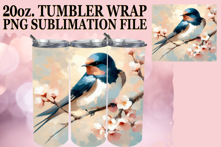 Bright Sublimation 20oz tumbler wrap, Birds