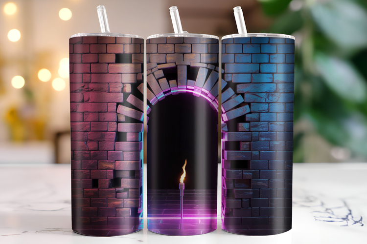 Neon Brick Tumbler Wrap | Sublimation | Tumblers