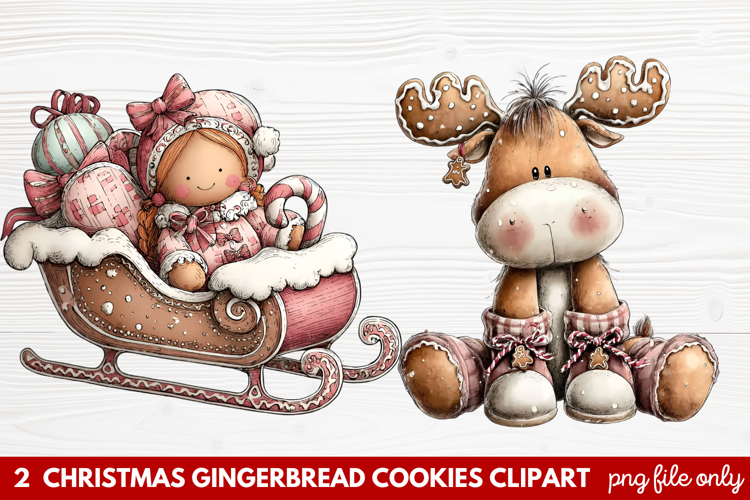 Christmas Gingerbread Cookies Clipart | Cute Holiday Cookie