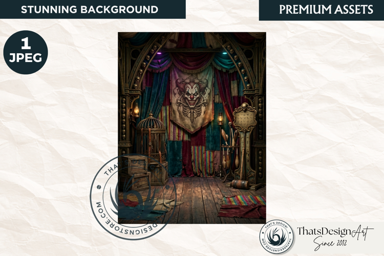 Horrific Carnival Backdrop Creepy Circus Halloween
