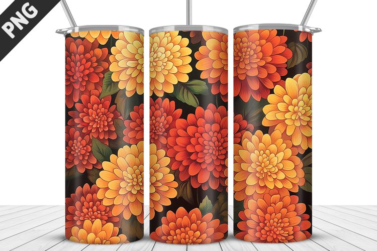 3D Prettiest Flowers Tumbler Wrap | Sublimation Design