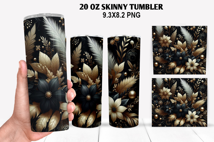 Flowers Skinny Tumbler 20oz Wrap Design, Spring Tumbler Wrap