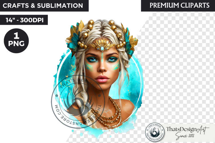 Royal Lotus Princess Fantasy Goddess Floral Clipart
