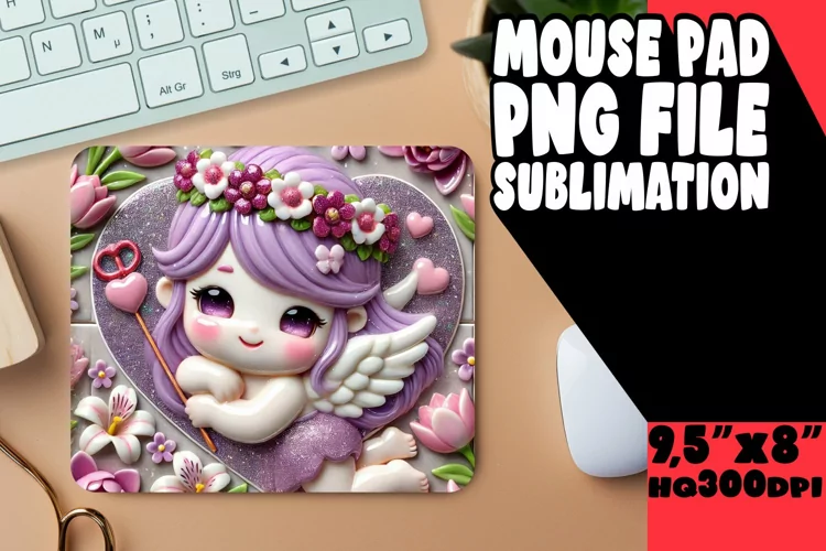 SWEET MOUSE PAD MAGICAL DESIGN, 3D Cupid