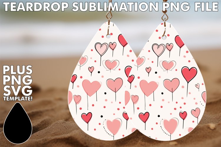 Serene Watercolor Teardrops: Sublimation Earrings example image 1