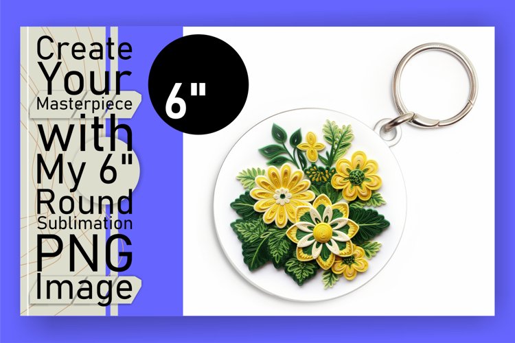 Floral Artistry Embroidery Keyring Charm example image 1