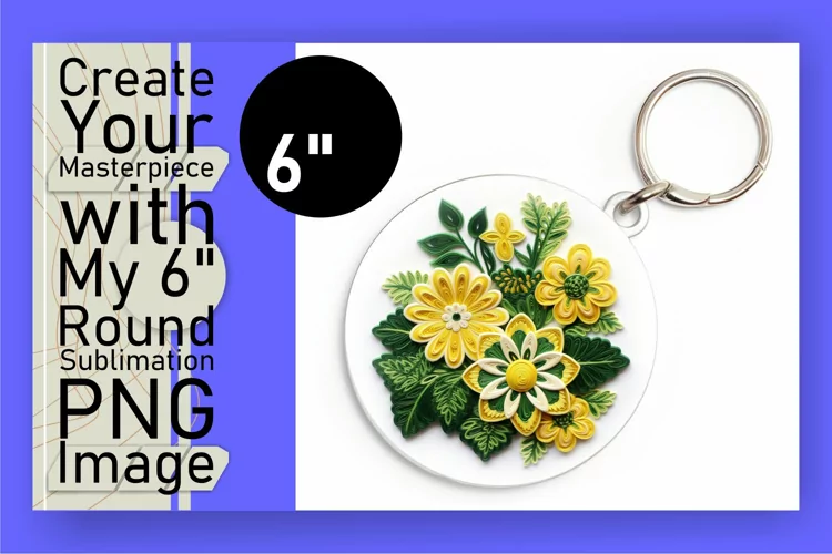 Floral Artistry Embroidery Keyring Charm