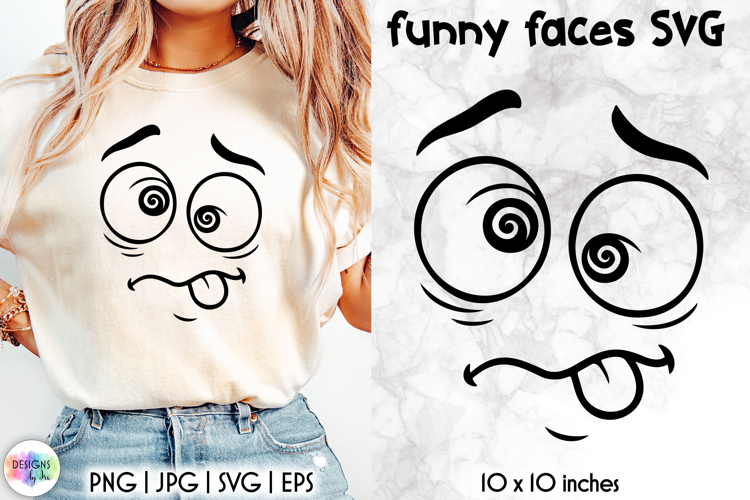Funny Smiley Face SVG, Sarcastic Cartoon Face Expression PNG