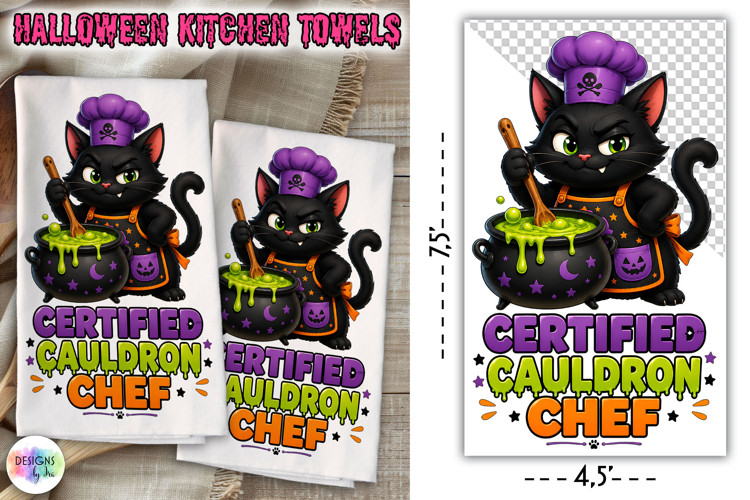 Certified Cauldron Chef Halloween Kitchen PNG