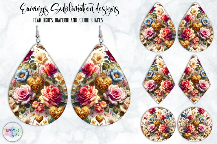 Vintage Flowers Earrings Design, Baroque Floral Earrings example image 1