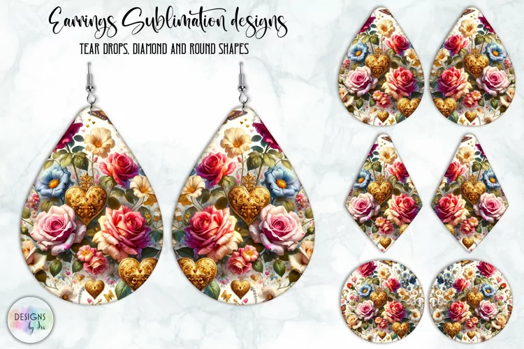 Vintage Flowers Earrings Design, Baroque Floral Earrings