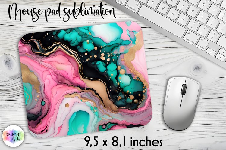 Abstract Fluid Art Mouse Pad, Marble Texture Mouse Pad Print example image 1