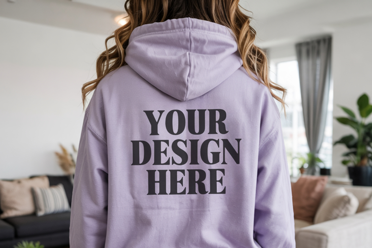 Safety pink Gildan 18500 Hoodie Mockup ,Cozy Unisex Sweatshi
