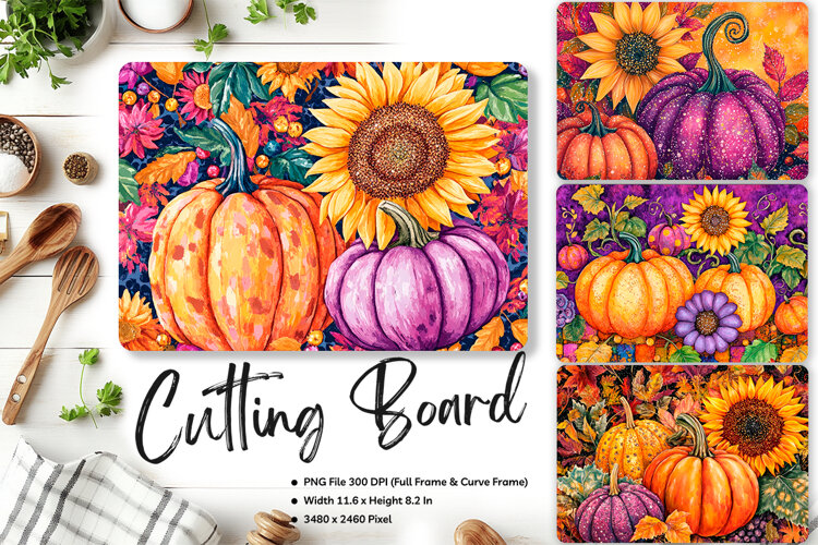 Sunflower Cutting Board Kitchen Chopping Board Sublimation22 example image 1