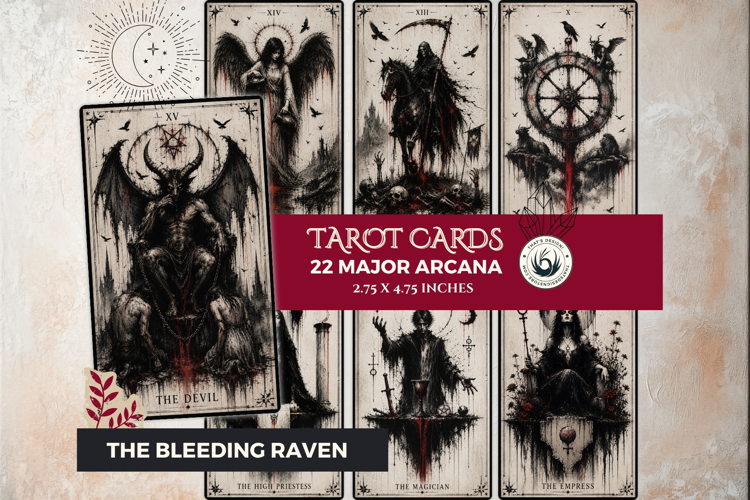 The Bleeding Raven Tarot Cards Dark Gothic Major Arcana Pack