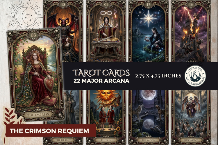 The Crimson Requiem Major Arcana Tarot Cards for Divination