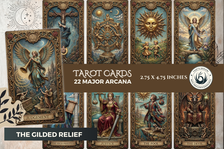 The Gilded Relief Major Arcana Tarot Cards for Divination