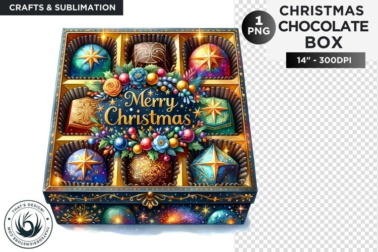 Festive Christmas Chocolate Box png clipart V2