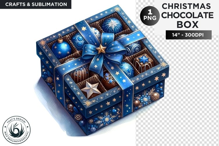 Festive Christmas Chocolate Box png clipart for sublimation