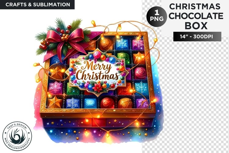 Festive Christmas Chocolate Box png clipart V2