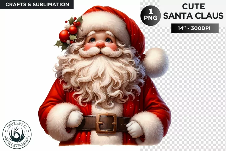 Cute Santa claus Christmas PNG for sublimation