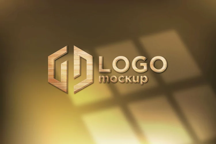 Wood Logo Mockup Template