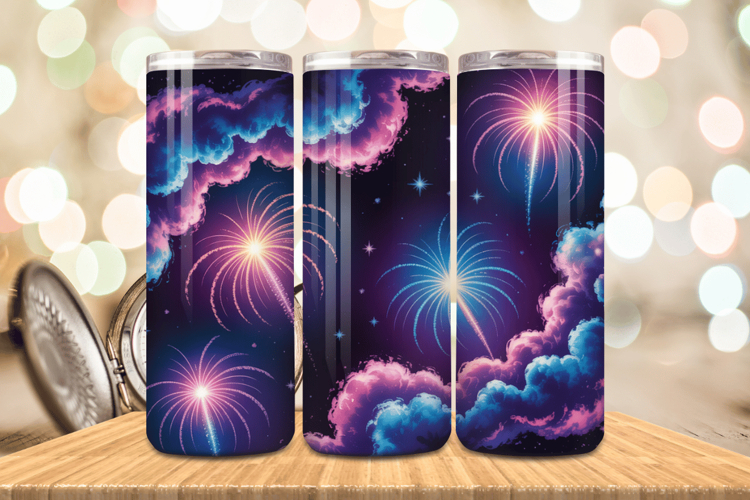 Festive Happy New Year Tumbler Wrap 2026: 20oz Skinny Tumble
