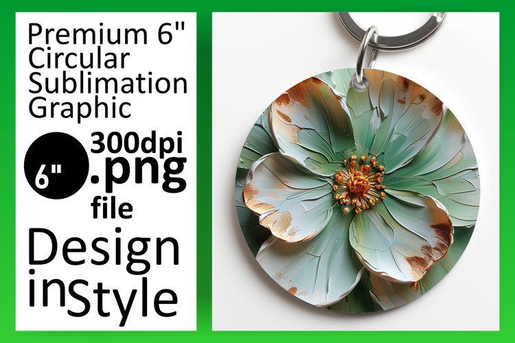 Radiant Petals: Sublimated Round Designs PNG