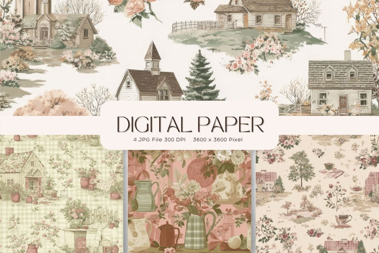 Cottagecore Background Vintage Flower Valentines Wallpaper