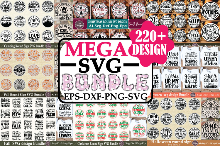 220 Designs The Huge Mega svg Big Bundle, Designs Mega Bunde