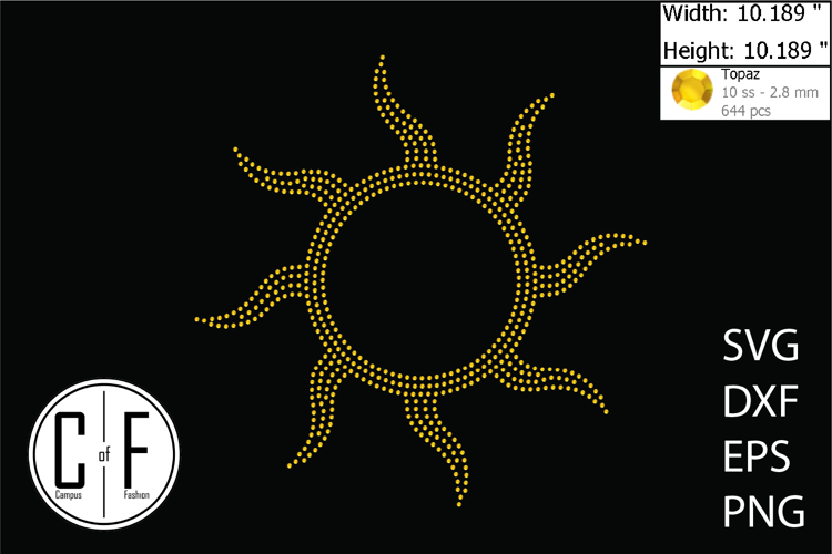 Sun Rhinestone Template
