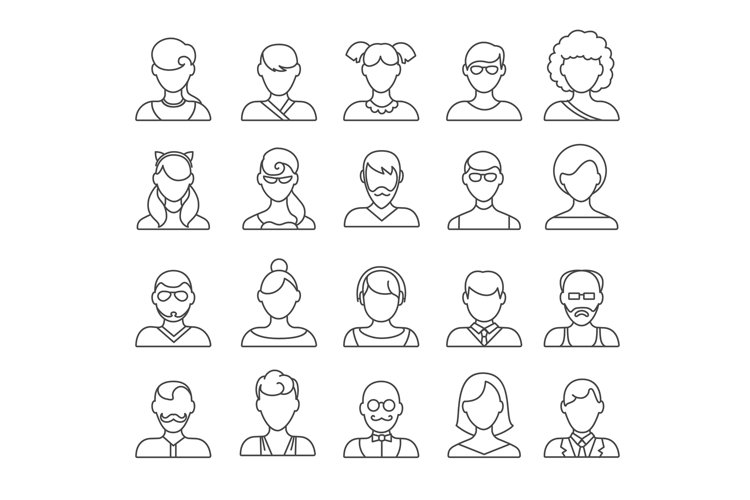 Infographic face line avatars example image 1