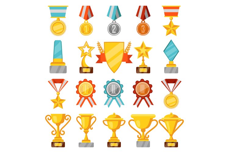 Victory cup. Golden graphic award for win. Vector symbol cha example image 1